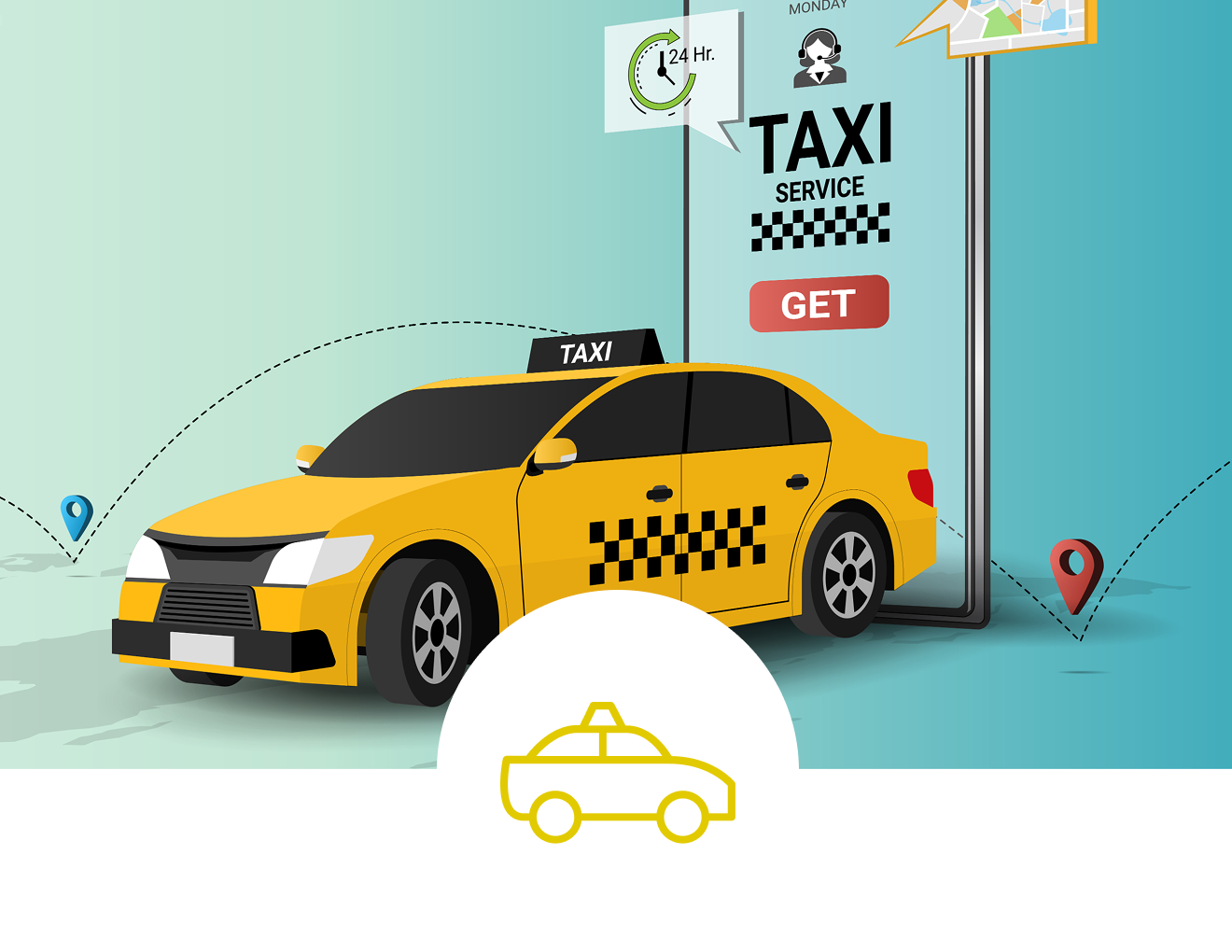 US taxi company campaign creative